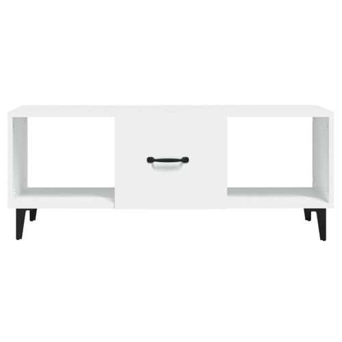 Table Basse Blanc 102x50x40 Cm Bois Contreplaqué