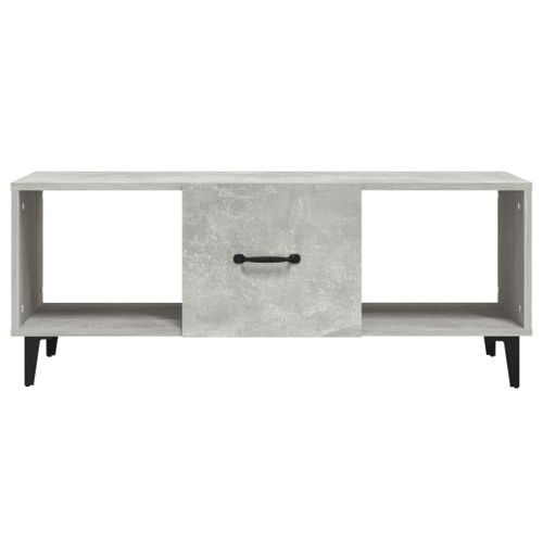 Table Basse Gris Béton 102x50x40 Cm Bois Contreplaqué
