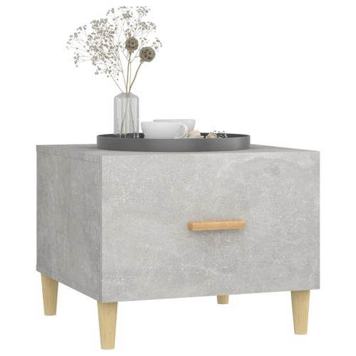 Table Basse Gris Béton 50x50x40 Cm Bois Contreplaqué