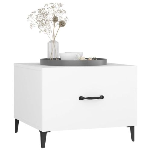 Table Basse Avec Pieds En Métal Blanc 50x50x40 Cm