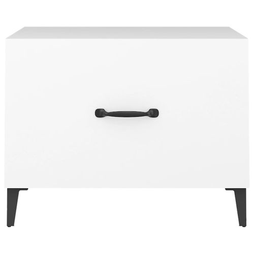 Table Basse Avec Pieds En Métal Blanc 50x50x40 Cm