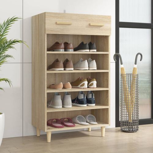 Armoire à Chaussures Chêne Sonoma 60x35x105cm Bois D'ingénierie