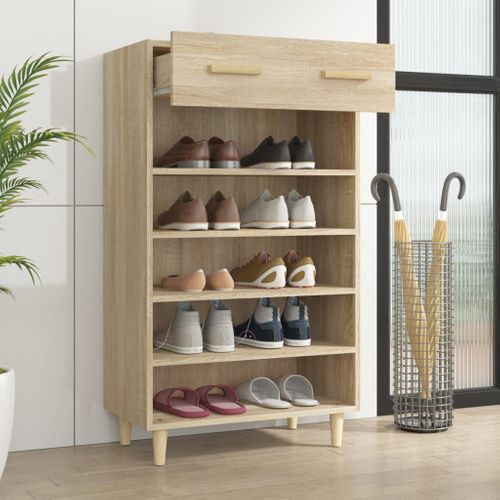 Armoire à Chaussures Chêne Sonoma 60x35x105cm Bois D'ingénierie