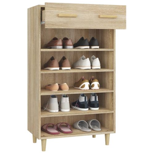 Armoire à Chaussures Chêne Sonoma 60x35x105cm Bois D'ingénierie
