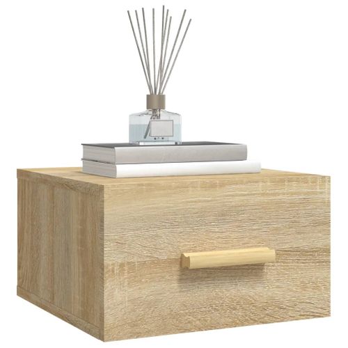 Table De Chevet Murale Chêne Sonoma 35x35x20 Cm