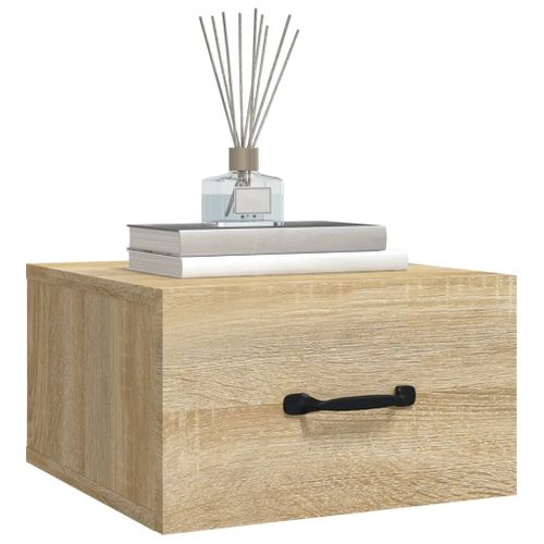 Table De Chevet Murale Chêne Sonoma 35x35x20 Cm