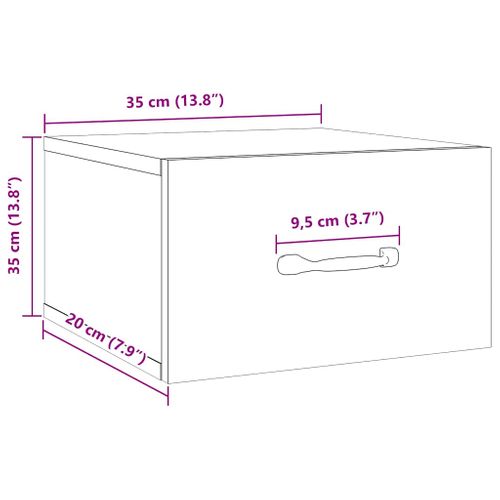 Tables De Chevet Murales 2 Pièces Chêne Sonoma 35x35x20 Cm