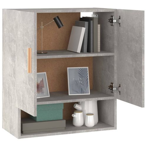 Armoire Murale Gris Béton 60x31x70 Cm Bois Contreplaqué
