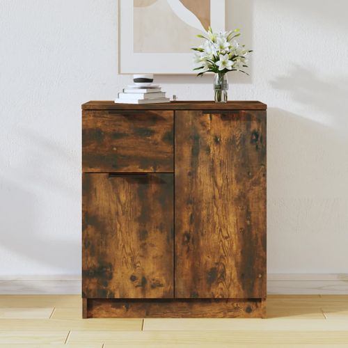 Buffet Chêne Fumé 60x30x70 Cm Bois Contreplaqué