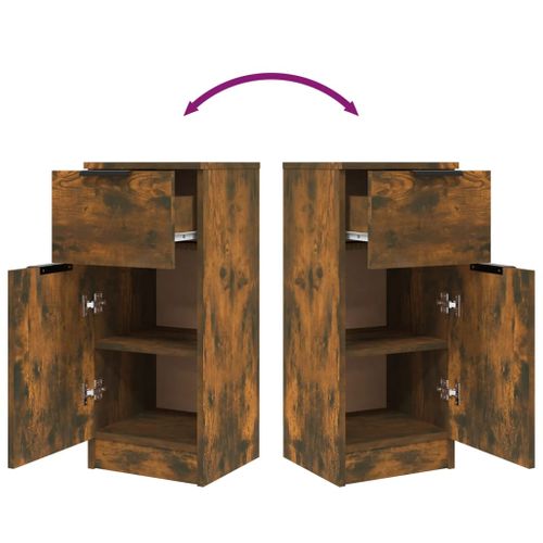 Buffet Chêne Fumé 30x30x70 Cm Bois Contreplaqué