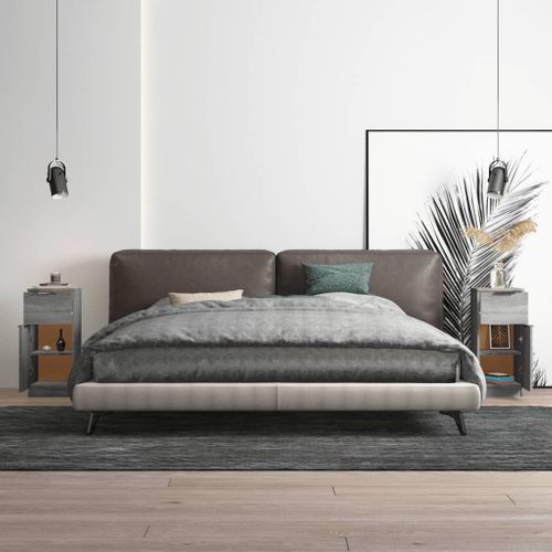 Buffets 2 Pièces Sonoma Gris 30x30x70 Cm Bois Contreplaqué