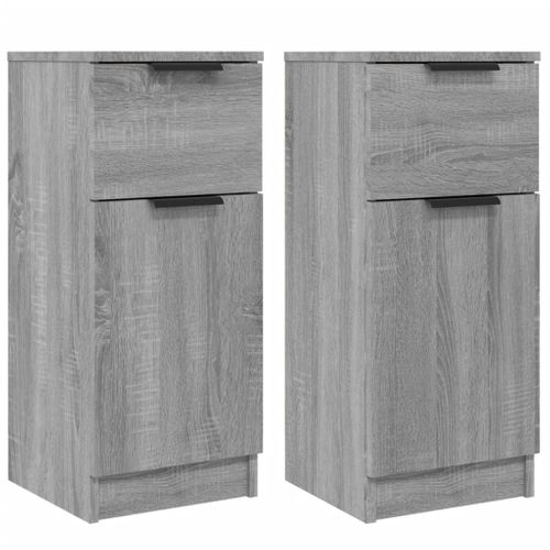 Buffets 2 Pièces Sonoma Gris 30x30x70 Cm Bois Contreplaqué