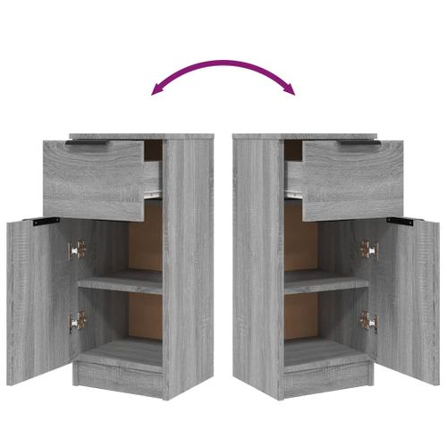 Buffets 2 Pièces Sonoma Gris 30x30x70 Cm Bois Contreplaqué