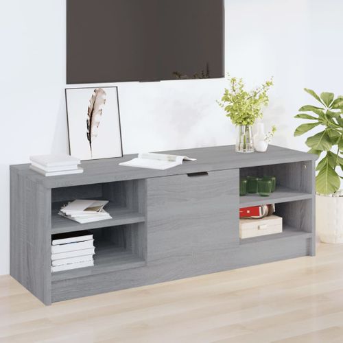 Meuble TV Sonoma Gris 102x35,5x36,5 Cm Bois Contreplaqué
