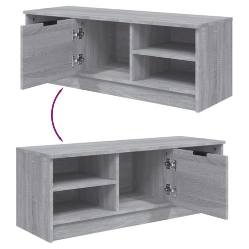 Meuble TV Sonoma Gris 102x35,5x36,5 Cm Bois Contreplaqué