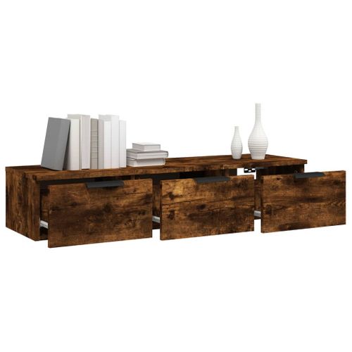 Armoire Murale Chêne Fumé 102x30x20 Cm Bois Contreplaqué