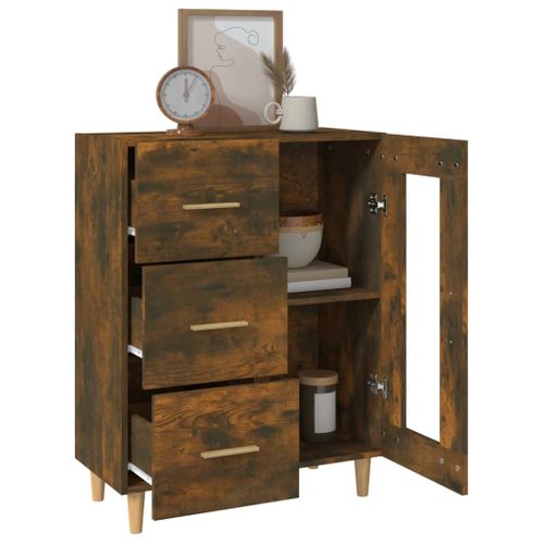 Buffet Chêne Fumé 69,5x34x90 Cm Bois Contreplaqué