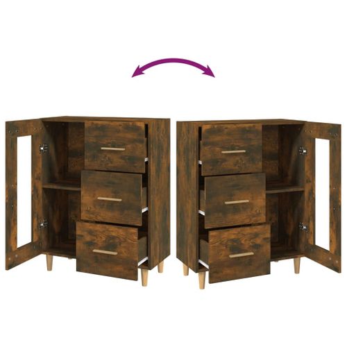 Buffet Chêne Fumé 69,5x34x90 Cm Bois Contreplaqué
