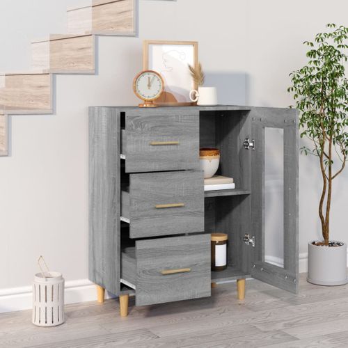 Buffet Sonoma Gris 69,5x34x90 Cm Bois Contreplaqué