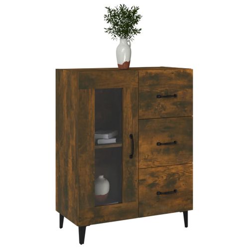 Buffet Chêne Fumé 69,5x34x90 Cm Bois Contreplaqué