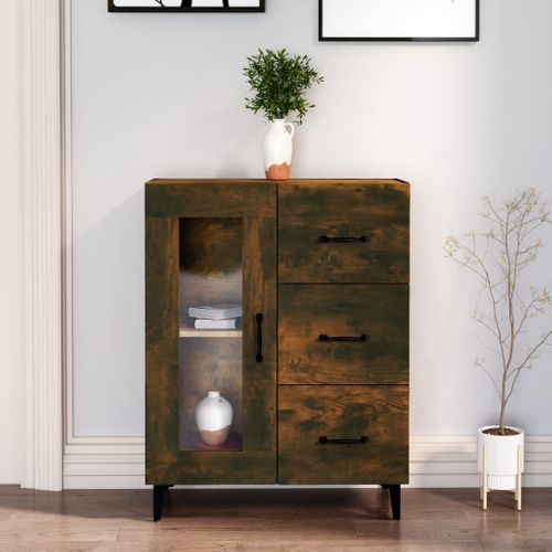 Buffet Chêne Fumé 69,5x34x90 Cm Bois Contreplaqué