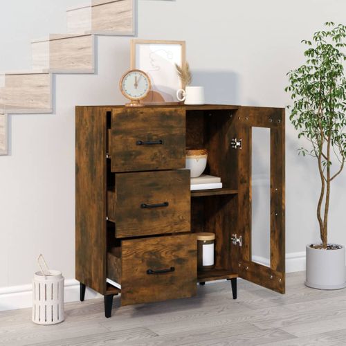 Buffet Chêne Fumé 69,5x34x90 Cm Bois Contreplaqué