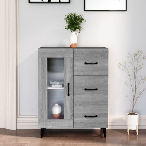 Buffet Sonoma Gris 69,5x34x90 Cm Bois Contreplaqué