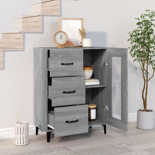 Buffet Sonoma Gris 69,5x34x90 Cm Bois Contreplaqué