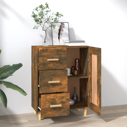 Buffet Chêne Fumé 69,5x34x90 Cm Bois Contreplaqué