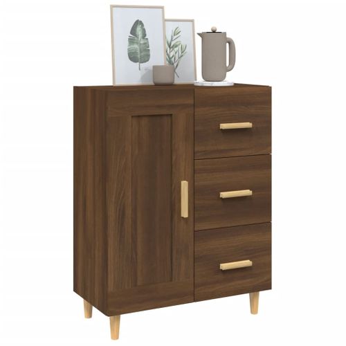 Buffet Chêne Marron 69,5x34x90 Cm Bois Contreplaqué