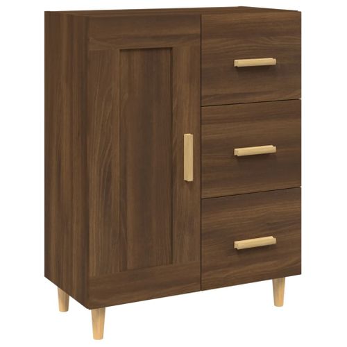 Buffet Chêne Marron 69,5x34x90 Cm Bois Contreplaqué