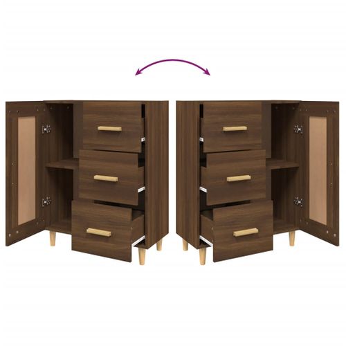 Buffet Chêne Marron 69,5x34x90 Cm Bois Contreplaqué