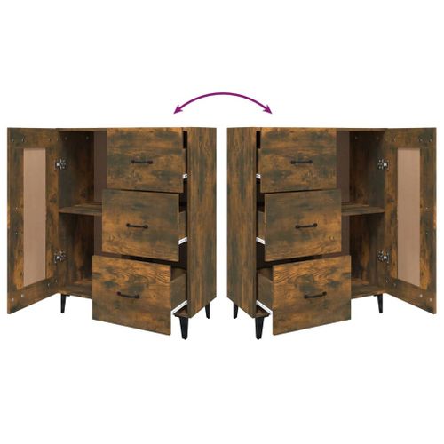 Buffet Chêne Fumé 69,5x34x90 Cm Bois Contreplaqué