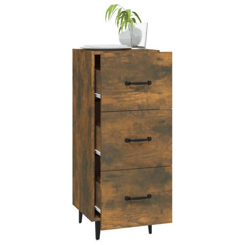 Buffet Chêne Fumé 34,5x34x90 Cm Bois Contreplaqué