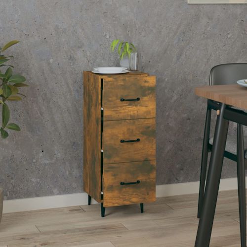 Buffet Chêne Fumé 34,5x34x90 Cm Bois Contreplaqué
