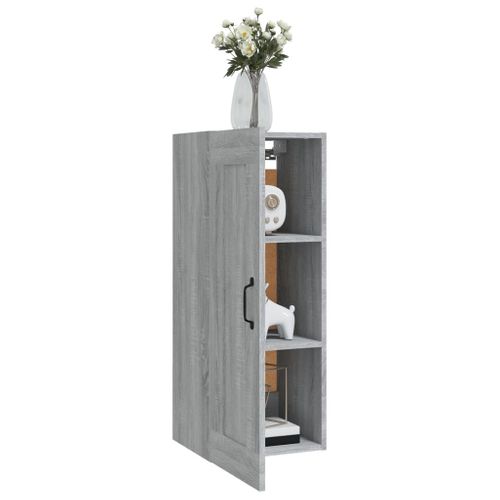 Armoire Suspendue Sonoma Gris 35x34x90 Cm Bois Contreplaqué
