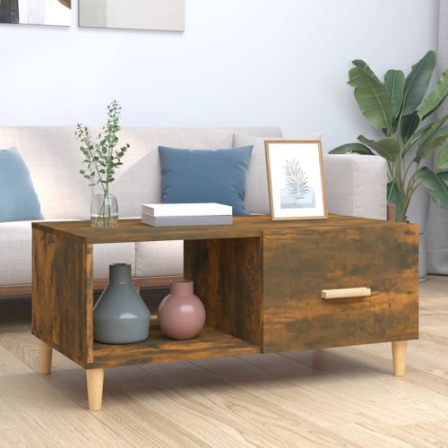 Table Basse Chêne Fumé 89,5x50x40 Cm Bois Contreplaqué