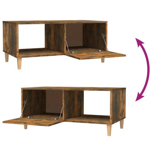 Table Basse Chêne Fumé 89,5x50x40 Cm Bois Contreplaqué