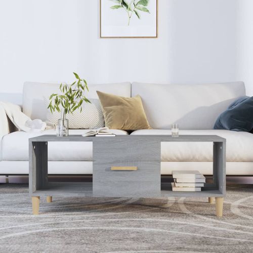 Table Basse Sonoma Gris 102x50x40 Cm Bois Contreplaqué