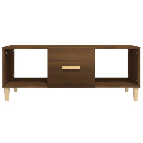 Table Basse Chêne Marron 102x50x40 Cm Bois Contreplaqué