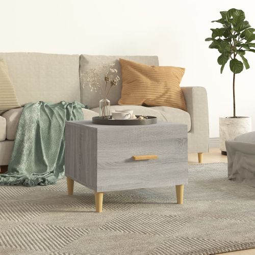 Table Basse Sonoma Gris 50x50x40 Cm Bois Contreplaqué