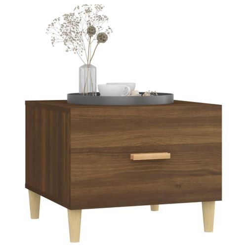 Table Basse Chêne Marron 50x50x40 Cm Bois Contreplaqué