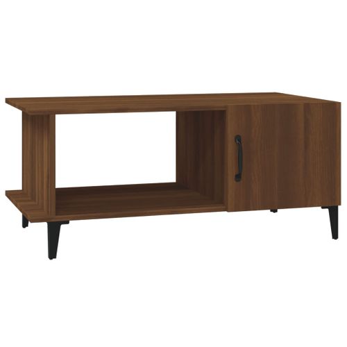 Table Basse Chêne Marron 90x50x40 Cm Bois Contreplaqué