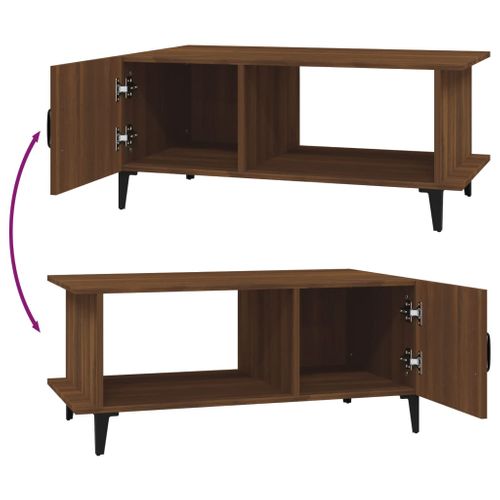 Table Basse Chêne Marron 90x50x40 Cm Bois Contreplaqué