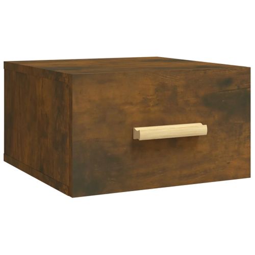 Table De Chevet Murale Chêne Fumé 35x35x20 Cm