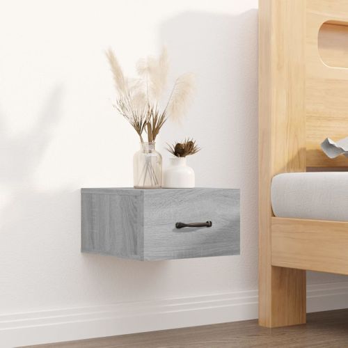 Table De Chevet Murale Sonoma Gris 35x35x20 Cm