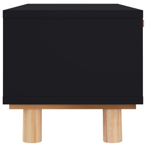 Table Basse Noir 80x40x30 Cm Bois D'ingénierie Et Pin Massif