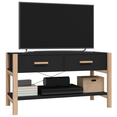 Meuble TV Noir 82x38x45 Cm Bois Contreplaqué
