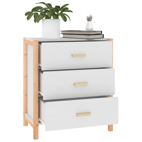 Buffet Blanc 62x38x70 Cm Bois Contreplaqué