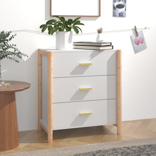 Buffet Blanc 62x38x70 Cm Bois Contreplaqué